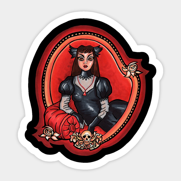 Haunted Mansion Cat Lady Parody Sticker TeePublic